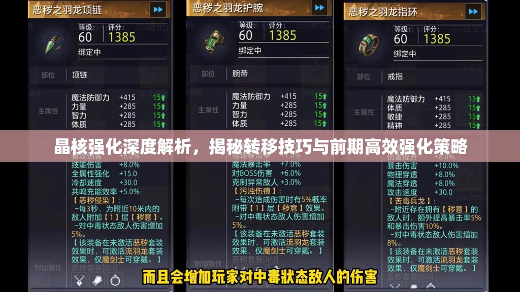 晶核強(qiáng)化深度解析，揭秘轉(zhuǎn)移技巧與前期高效強(qiáng)化策略