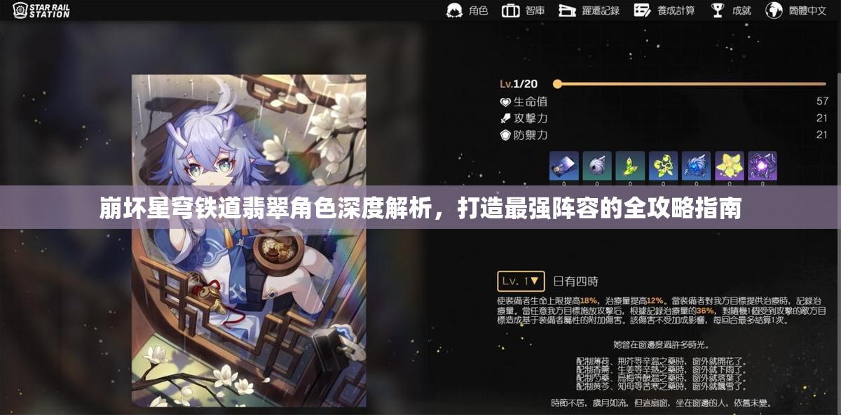 崩壞星穹鐵道翡翠角色深度解析，打造最強(qiáng)陣容的全攻略指南