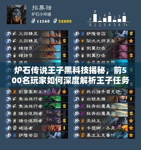 爐石傳說(shuō)王子黑科技揭秘，前500名玩家如何深度解析王子任務(wù)獵？