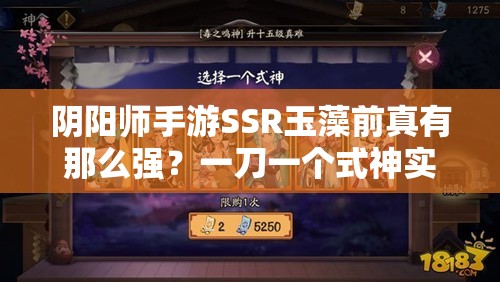 陰陽師手游SSR玉藻前真有那么強(qiáng)？一刀一個式神實戰(zhàn)評測揭秘！