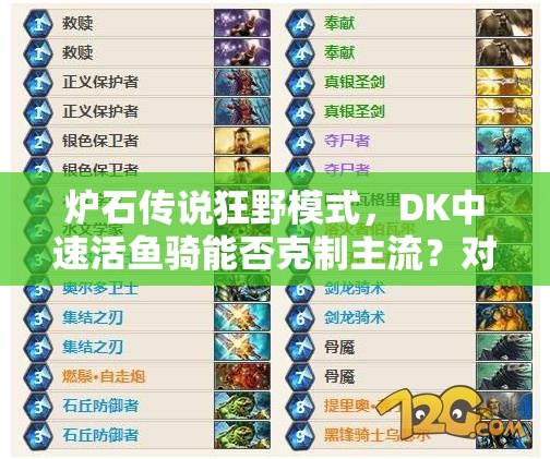 爐石傳說狂野模式，DK中速活魚騎能否克制主流？對陣優(yōu)勢何在？