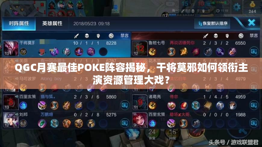 QGC月賽最佳POKE陣容揭秘，干將莫邪如何領(lǐng)銜主演資源管理大戲？