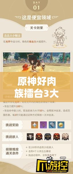 原神好肉族擂臺3大步驟：位置詳解+核心打法技巧，高效通關(guān)實戰(zhàn)教學