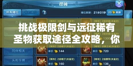 挑戰(zhàn)極限劍與遠征稀有圣物獲取途徑全攻略，你掌握了嗎？